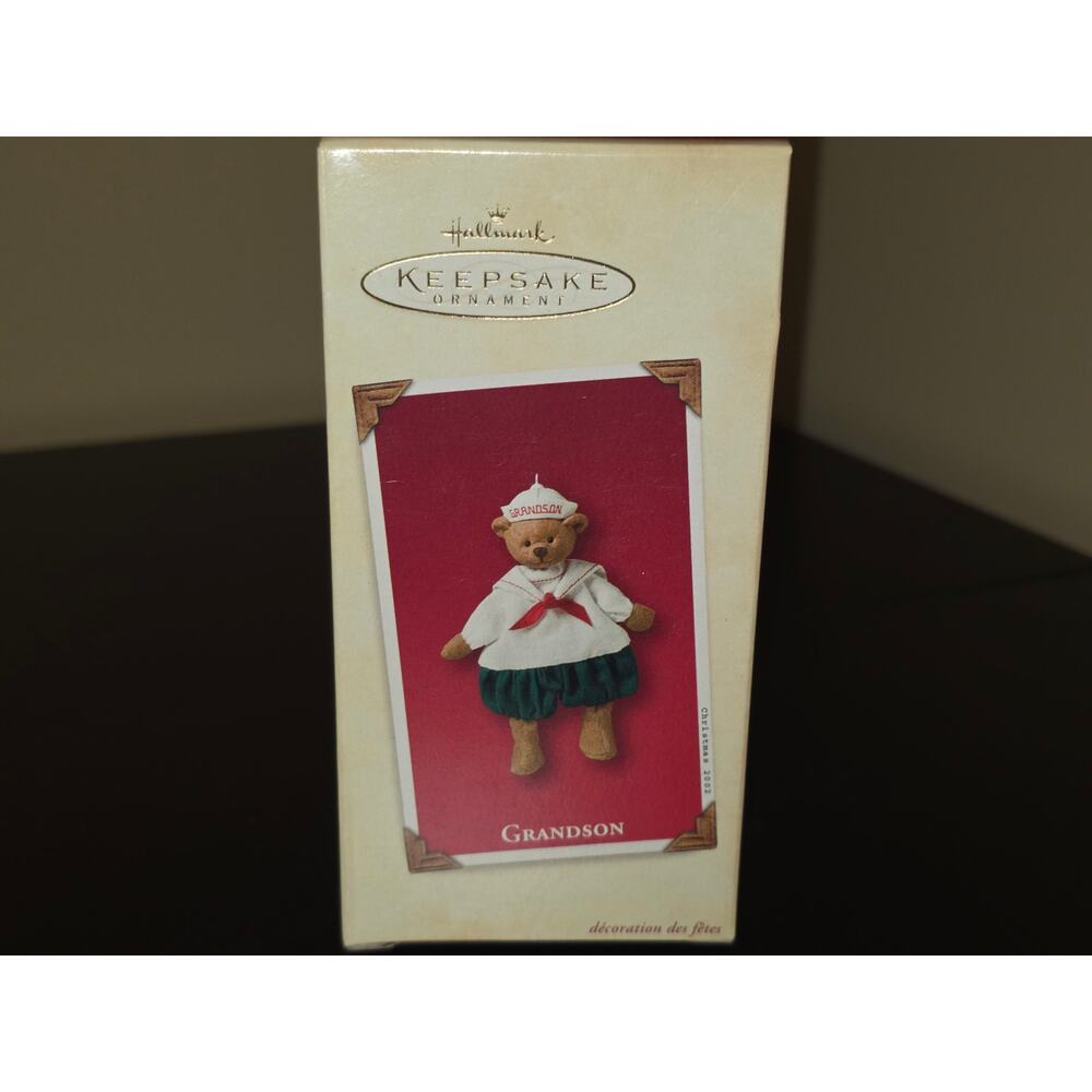 Hallmark Keepsake Ornament 2002 Grandson Sailor Teddy‎ Bear QX8666 Fabric Boxed